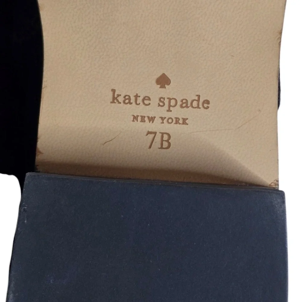 KATE SPADE Saddle Bootie Black‎ Suede Ankle Boots Sz Side Zip 7 B Tassle $248